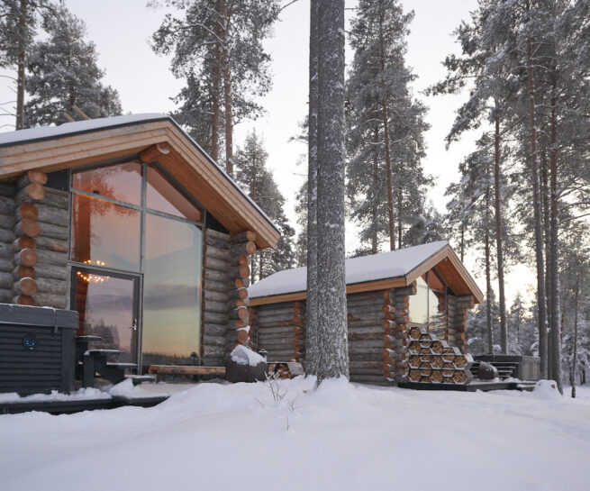 winter bothcabin side arctic retreat